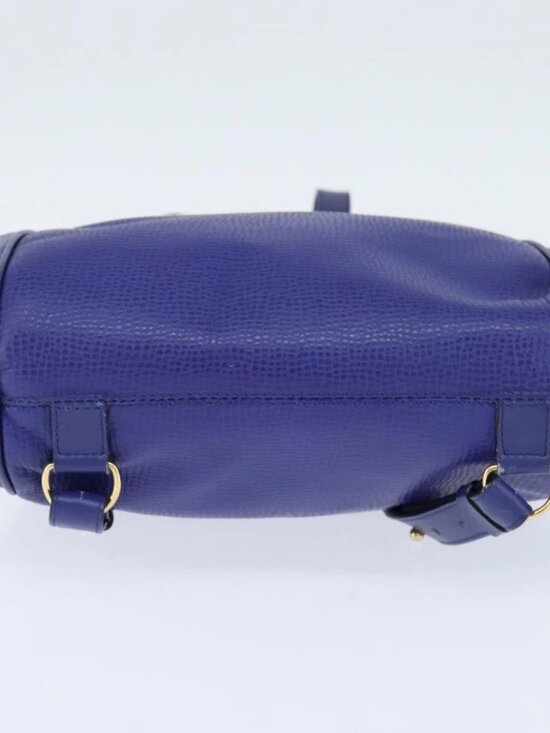 Christian Dior Backpack Leather Blue Gold Auth main image 14